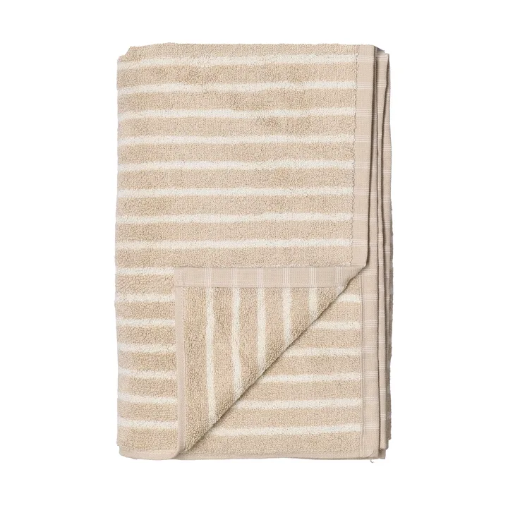 Drift Badetuch 100x150 cm - Beige-Weiß - Scandi Living