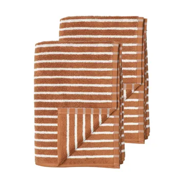 Drift Badetücher 100x150 cm 2-teilig - Braun-Weiß - Scandi Living