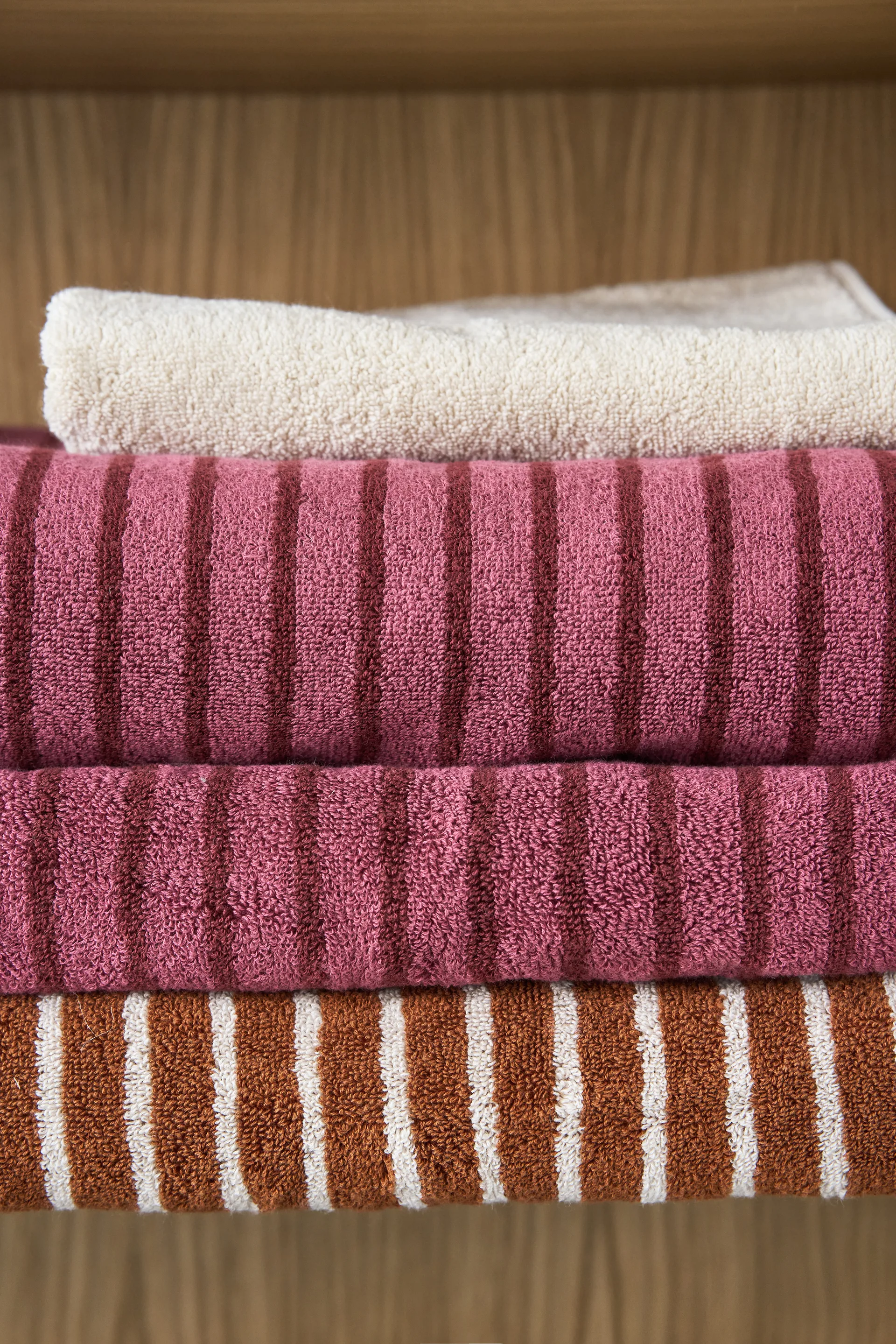 Drift Badetücher 100x150 cm 2-teilig - Braun-Weiß Scandi Living