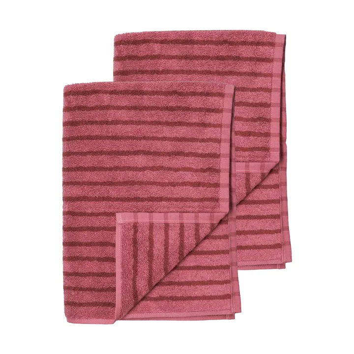 Drift Badetücher 100x150 cm 2-teilig - Rosa-Rot - Scandi Living