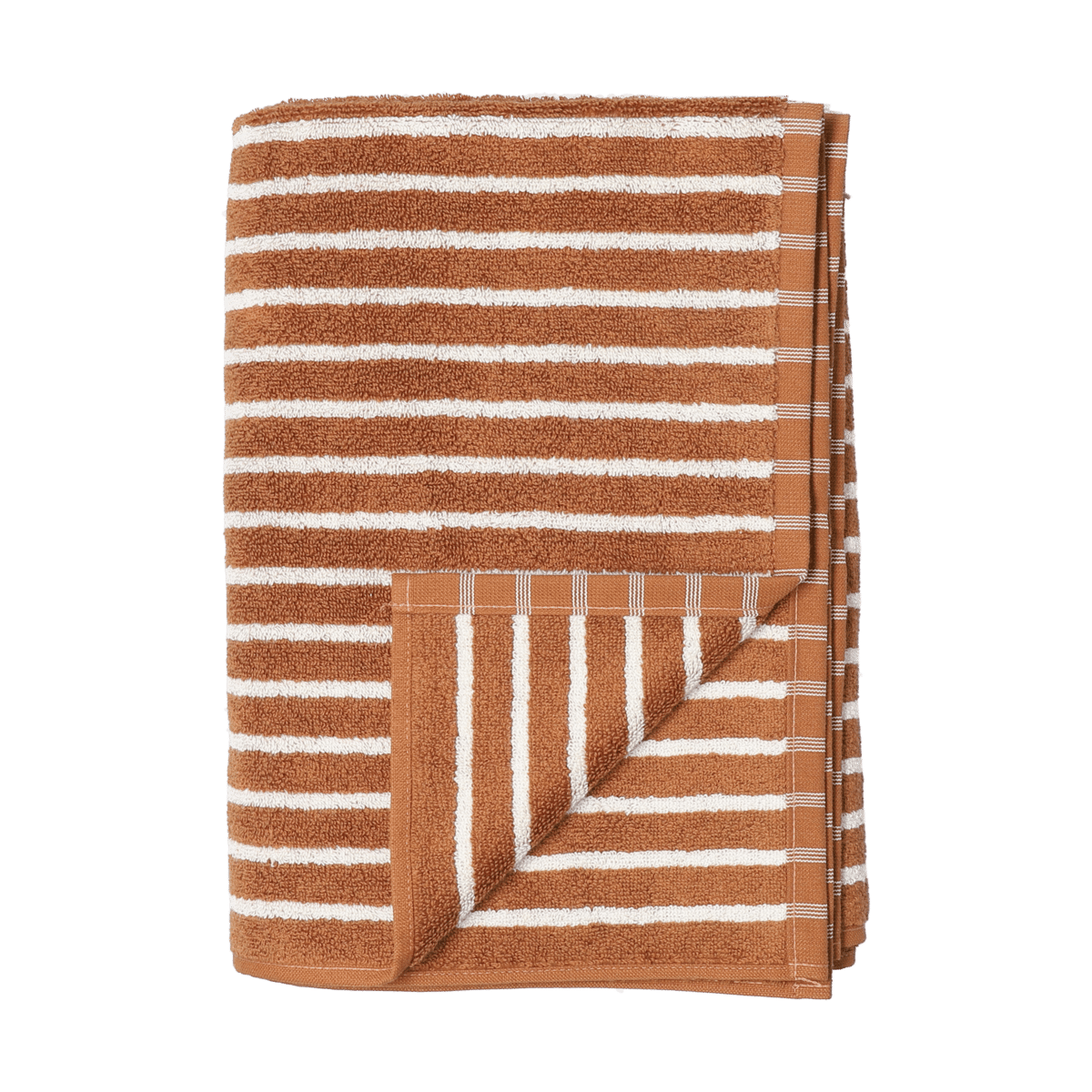 Scandi Living Drift Handtuch 50x70 cm Braun-weiß