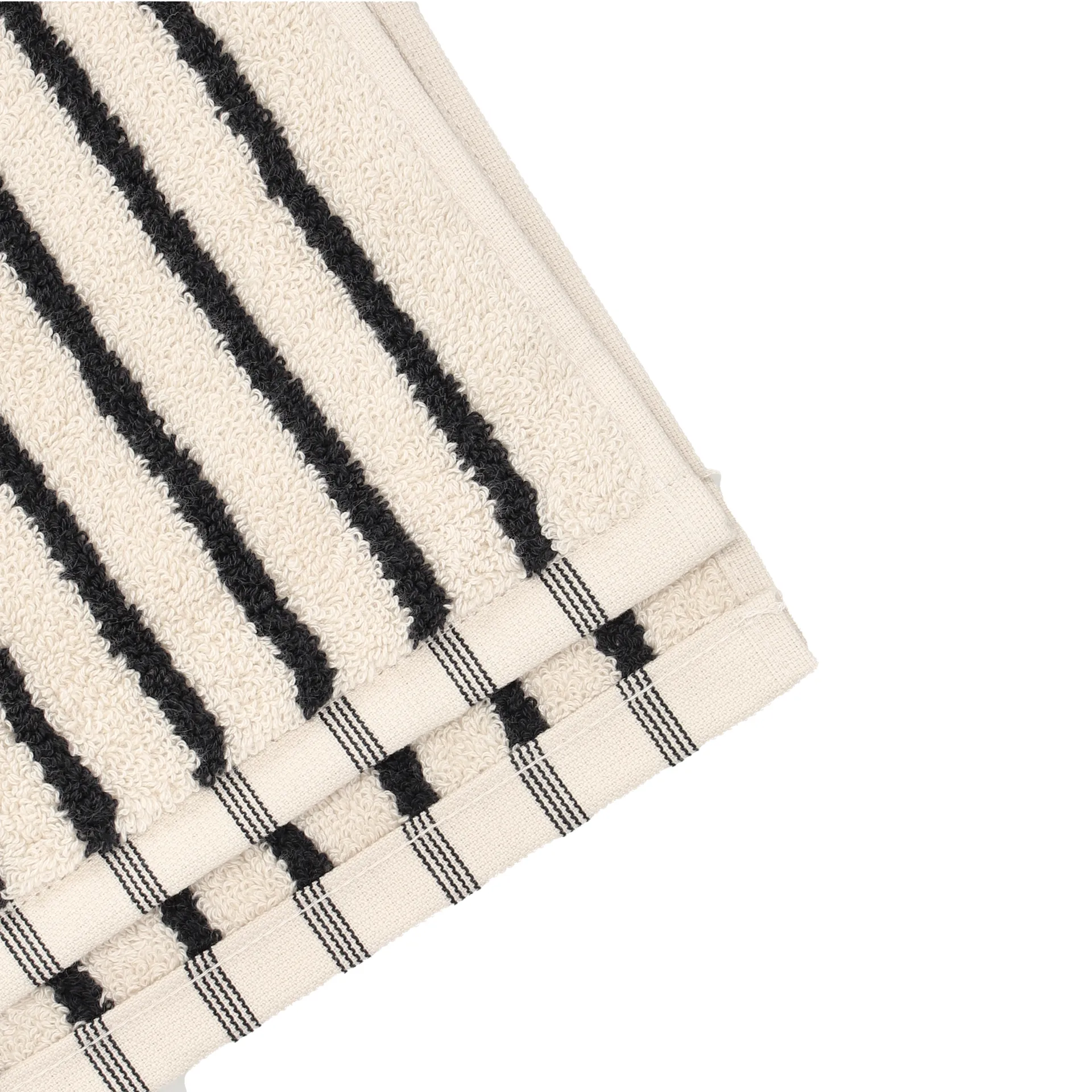 Drift Handtuch 50x70 cm, Weiß-schwarz Scandi Living