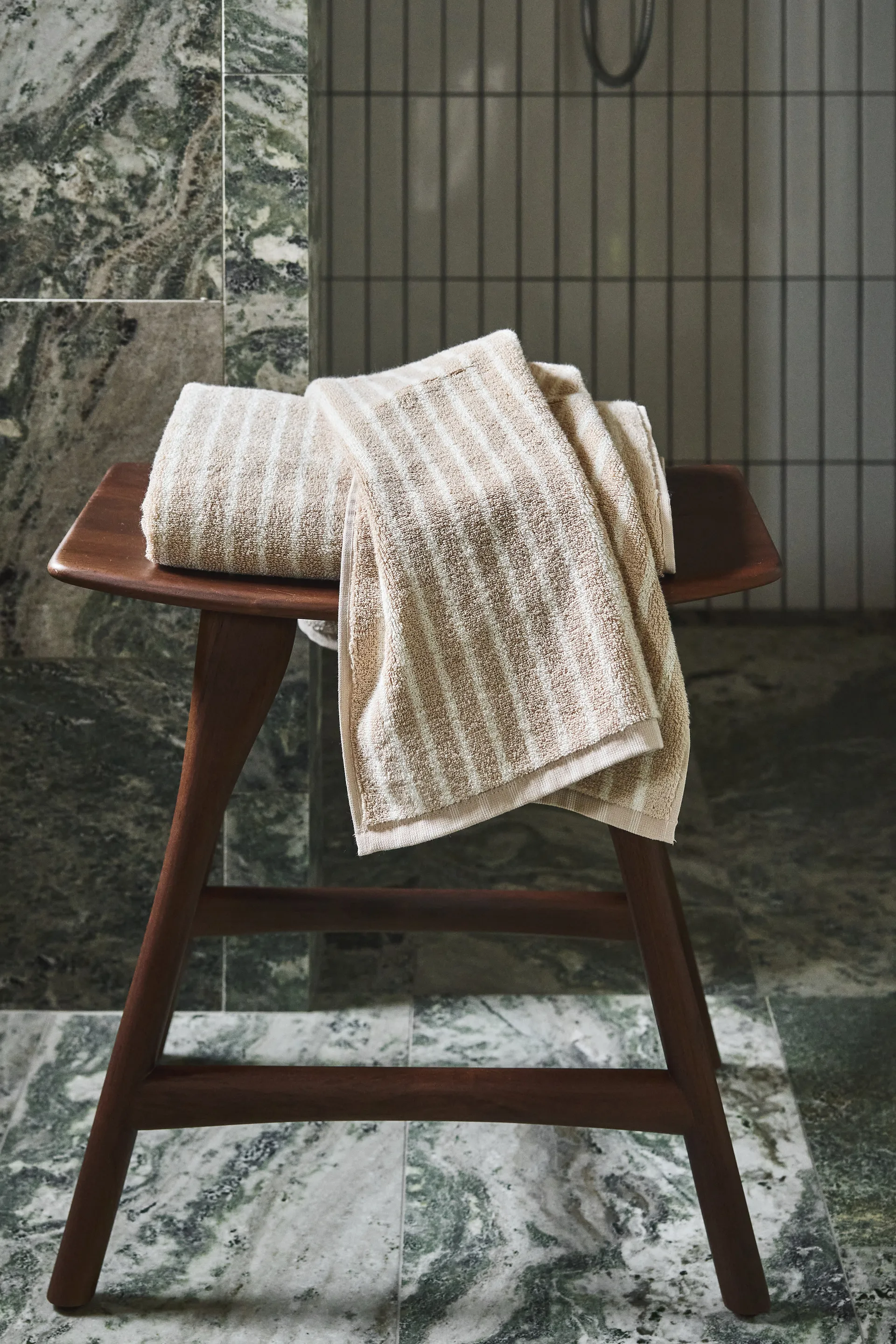 Drift Handtuch-Set 4 Teile - Beige-weiß,  Scandi Living