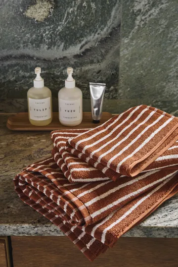 Drift Handtuch-Set 4 Teile - Braun-weiß - Scandi Living