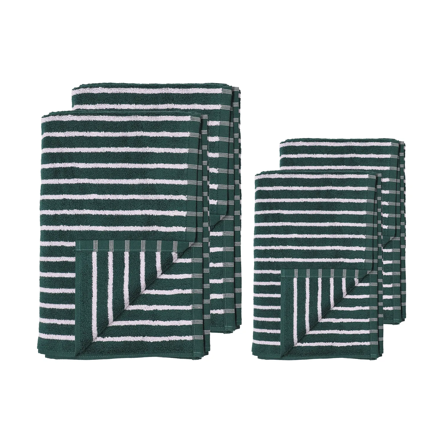Drift Handtuch-Set 4 Teile - Grün-lila,  Scandi Living