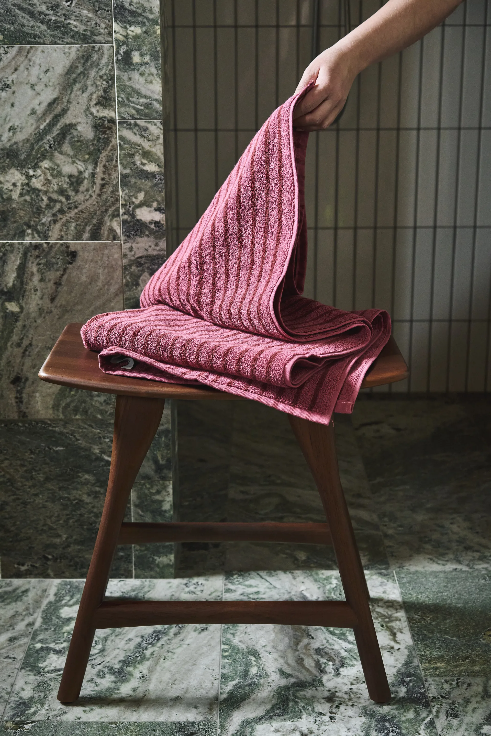 Drift Handtuch-Set 4 Teile - Rosa-rot,  Scandi Living