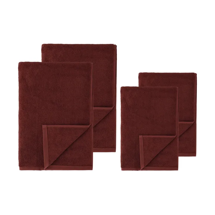 Drift Handtuchset 4-teilig – Rot - Scandi Living