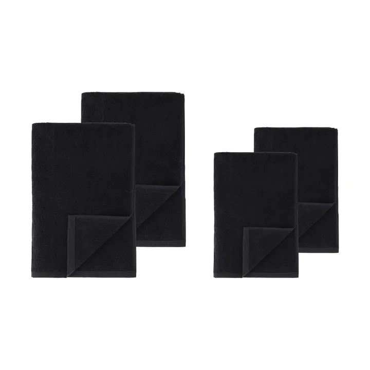 Drift Handtuchset 4-teilig - Schwarz - Scandi Living