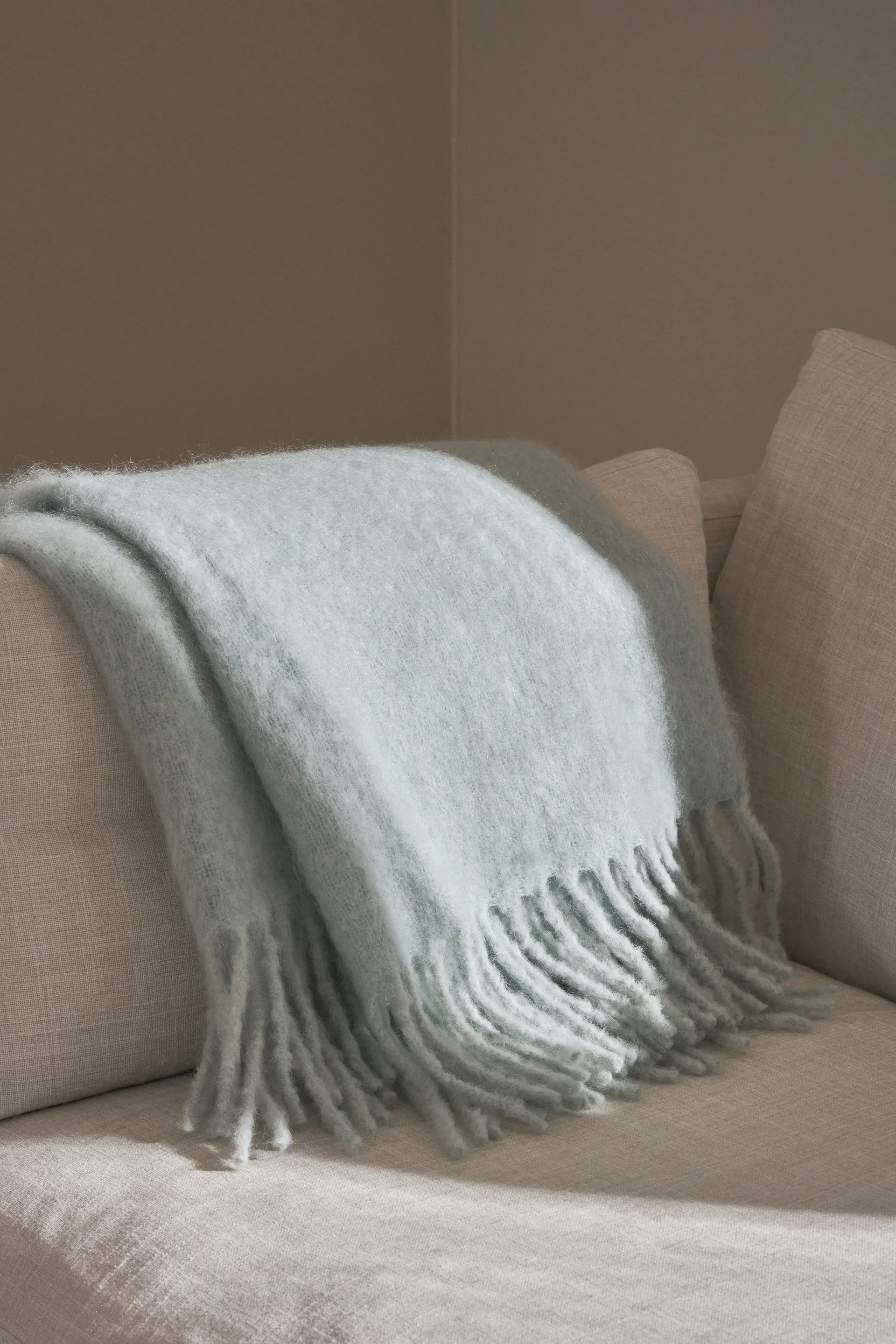 Dune Mohair Decke 130x170 cm, Ice blue Scandi Living