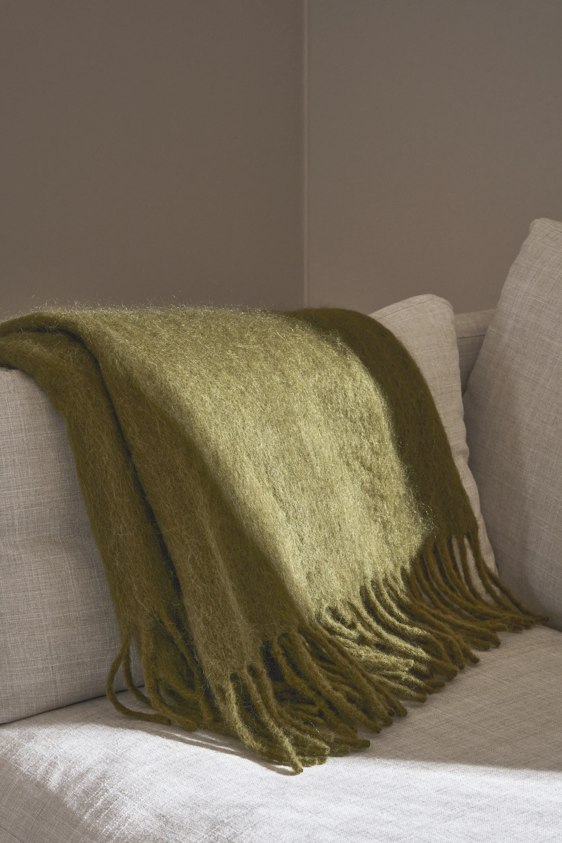 Dune Mohair Decke 130x170 cm, Olive Scandi Living