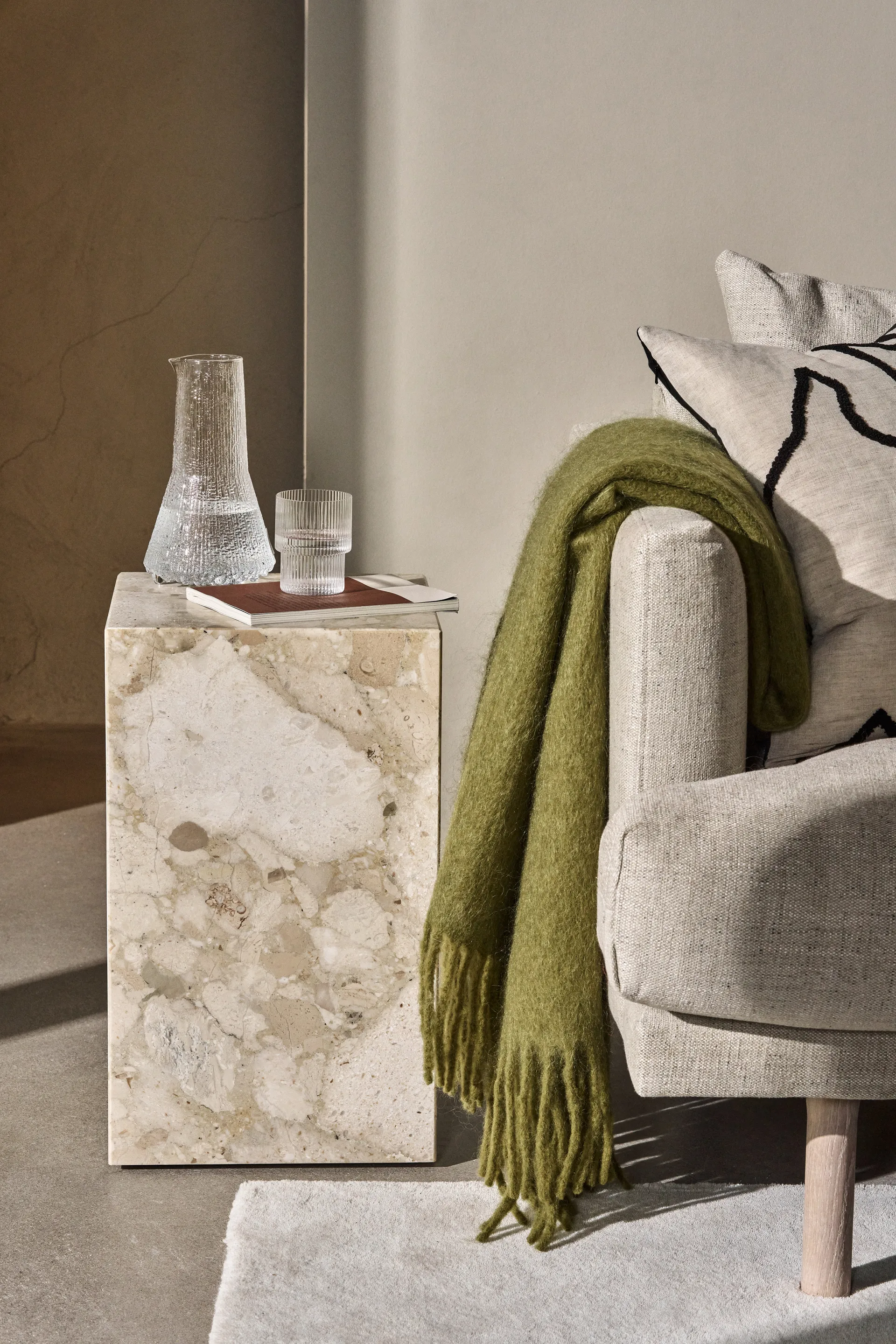 Dune Mohair Decke 130x170 cm, Olive Scandi Living