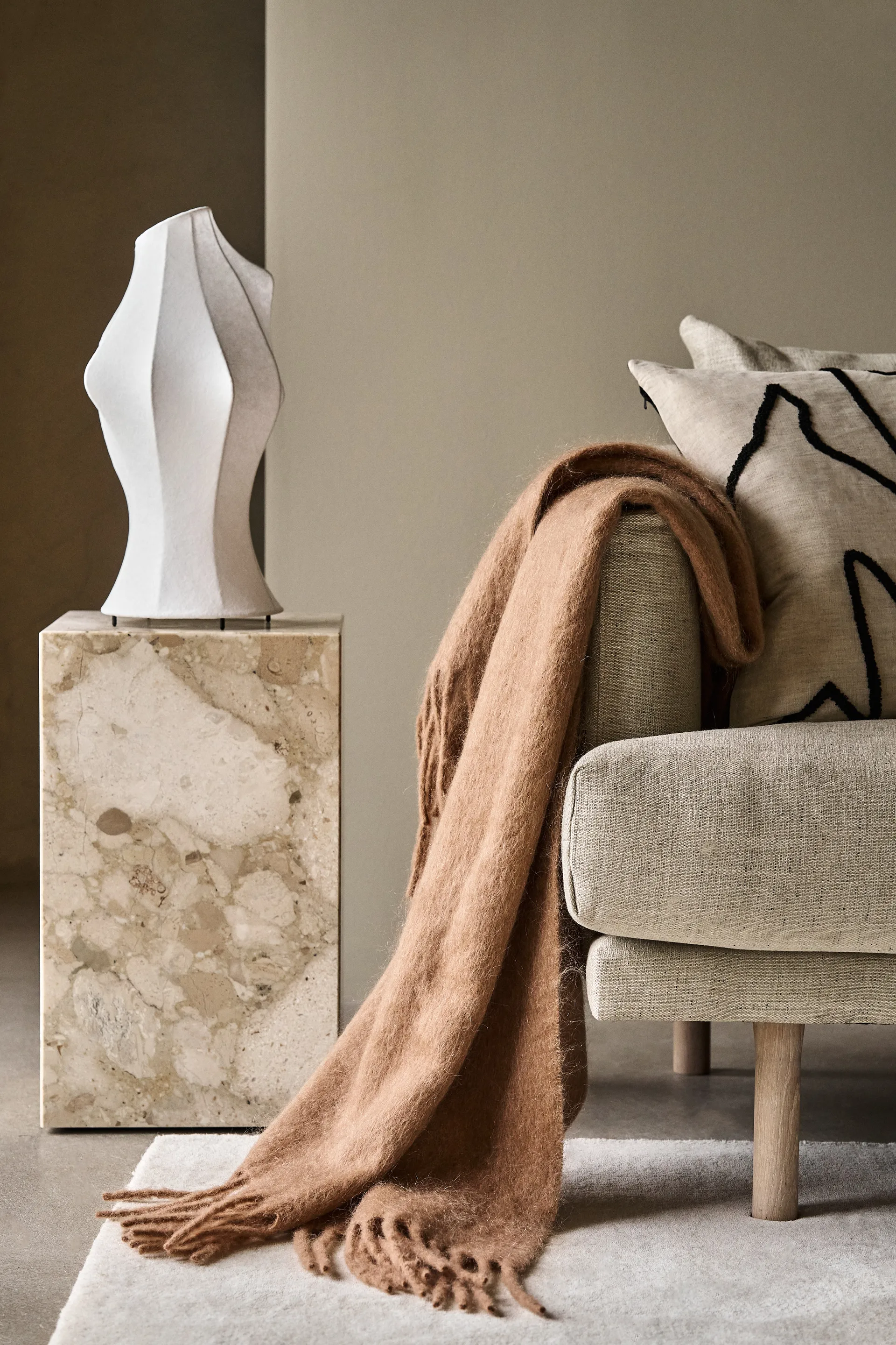 Dune Mohair Decke 130x170 cm, Wheat Scandi Living