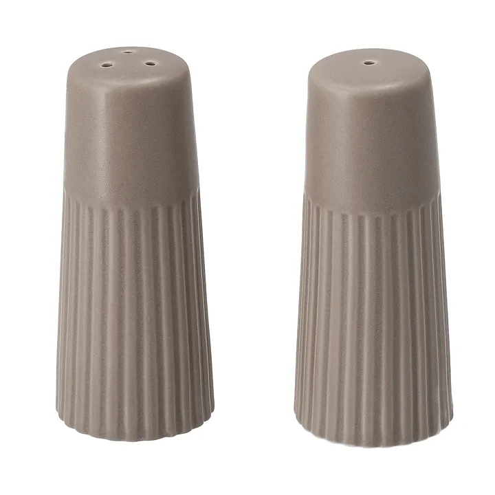 Edge Salz- & Pfefferstreuer 2-teilig - Taupe, Ø3,8x8,7 cm - Scandi Living