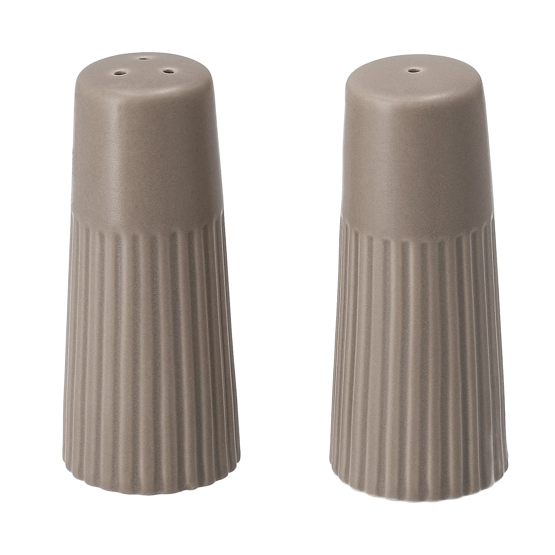 Edge Salz- & Pfefferstreuer 2-teilig, Taupe, Ø3,8x8,7 cm Scandi Living Edge Salz- & Pfefferstreuer 2-teilig, Taupe, Ø3,8x8,7 cm Scandi Living
