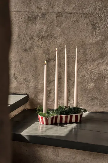 Ember Adventsleuchter - Rot-Weiß, 15x27,3 cm - Scandi Living