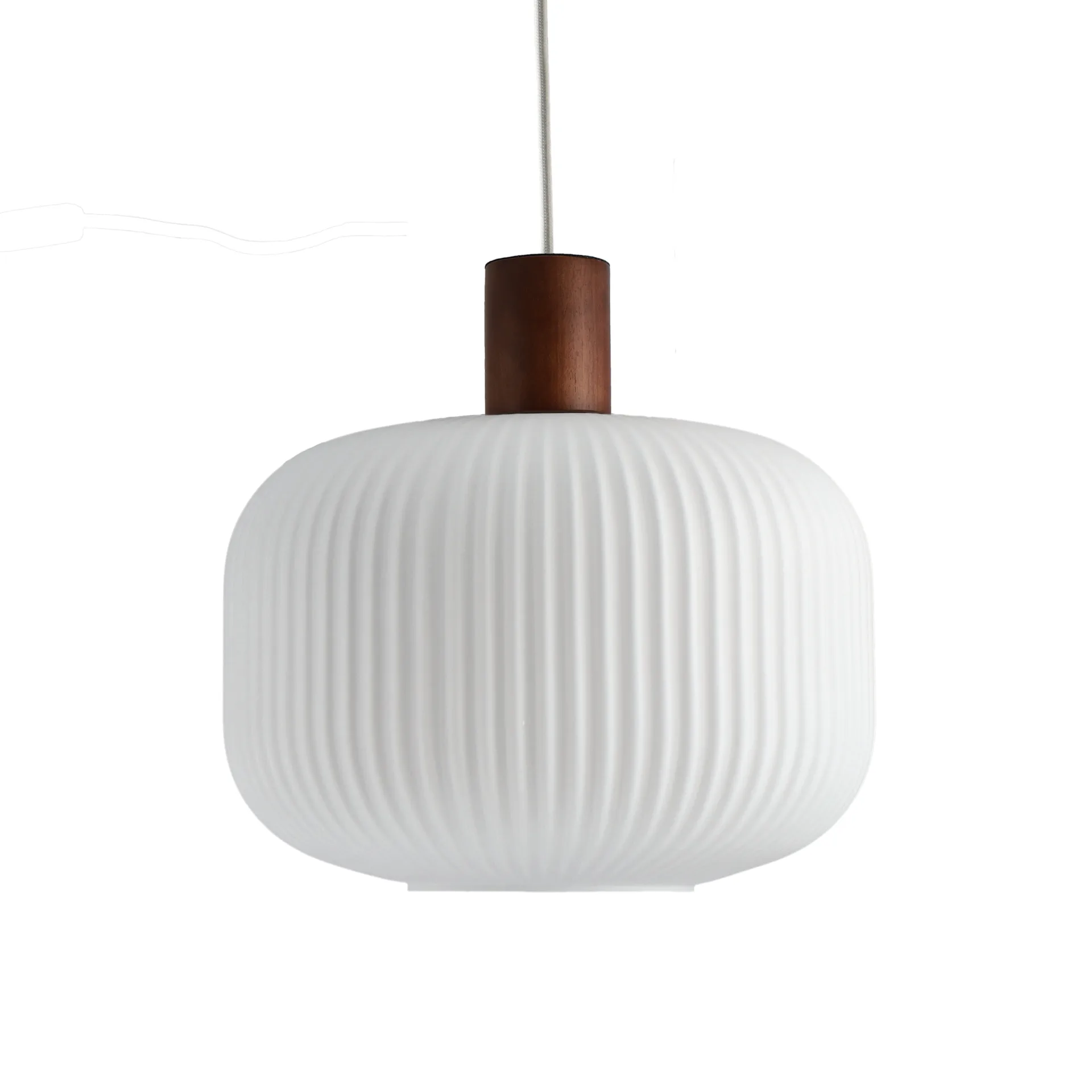 Fair Pendelleuchte Ø30cm, Milchglas-Esche dunkel gebeizt Scandi Living