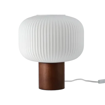 Fair Tischleuchte 34,5cm - Milchglas-Esche dunkel gebeizt - Scandi Living