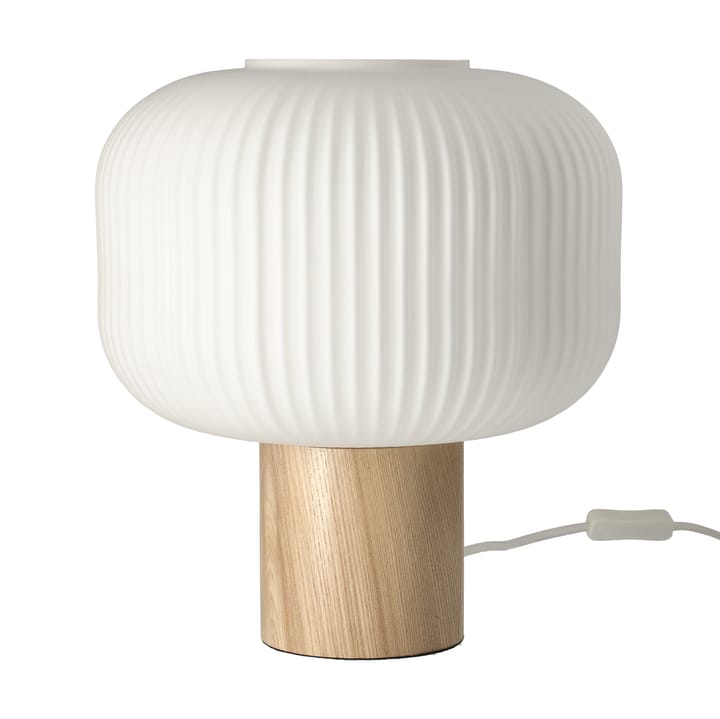 Fair Tischleuchte 34,5cm - Weiß gefrostet-Esche - Scandi Living