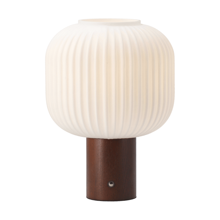 Fair tragbare Tischlampe, Frostglas-dunkel gebeizte Esche Scandi Living