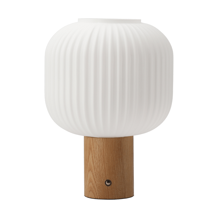 Fair tragbare Tischlampe, Frostglas-Esche Scandi Living