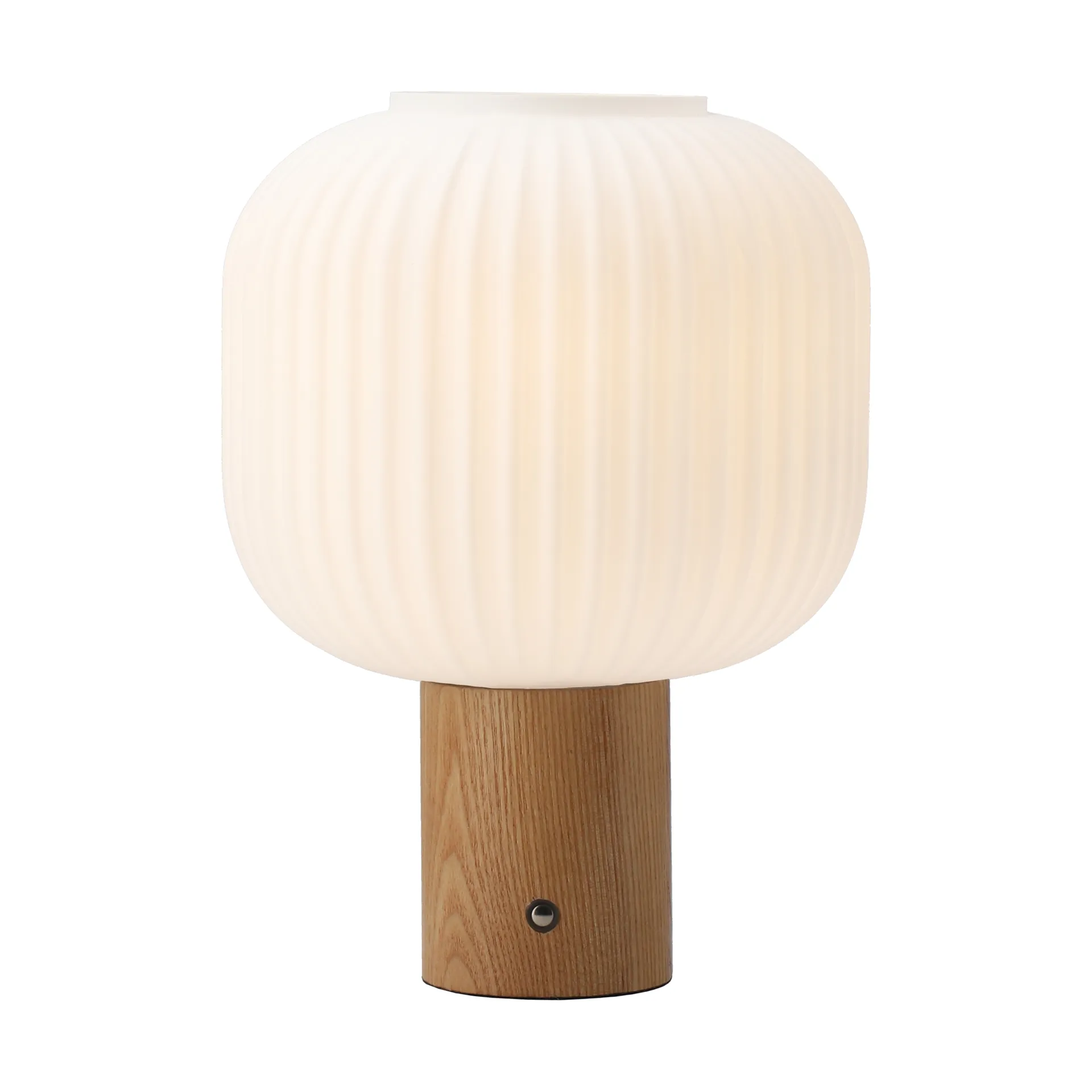 Fair tragbare Tischlampe, Frostglas-Esche Scandi Living