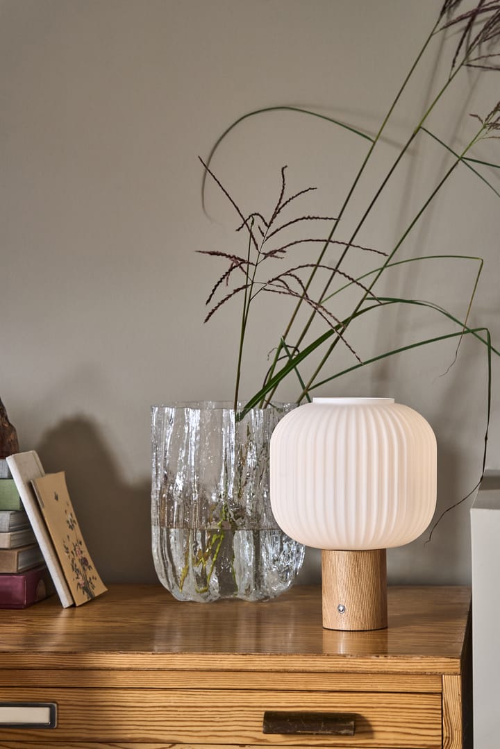 Fair tragbare Tischlampe, Frostglas-Esche Scandi Living