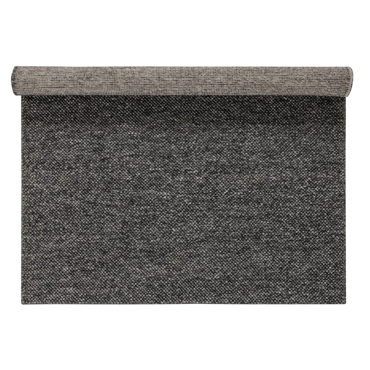 Scandi Living Flock Wollteppich dunkelgrau 170x240 cm