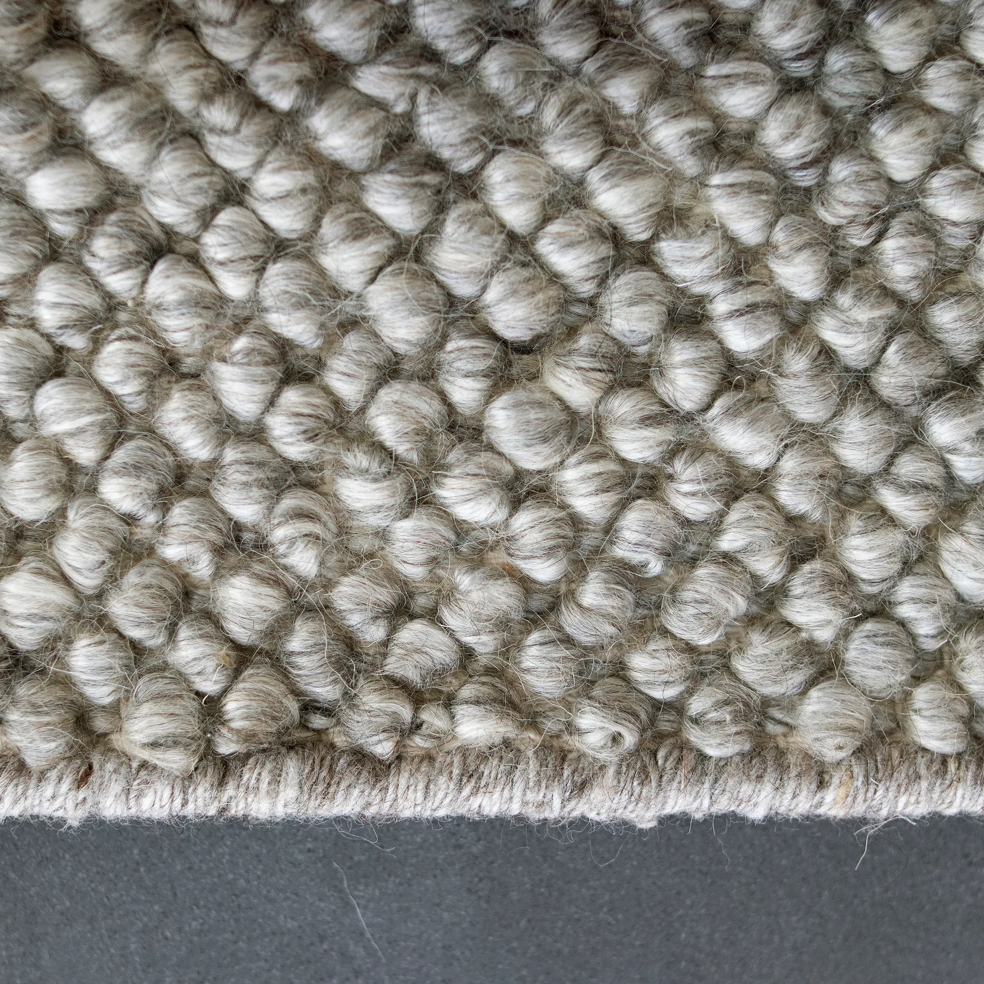 Flock Wollteppich naturgrau, 200x300 cm Scandi Living