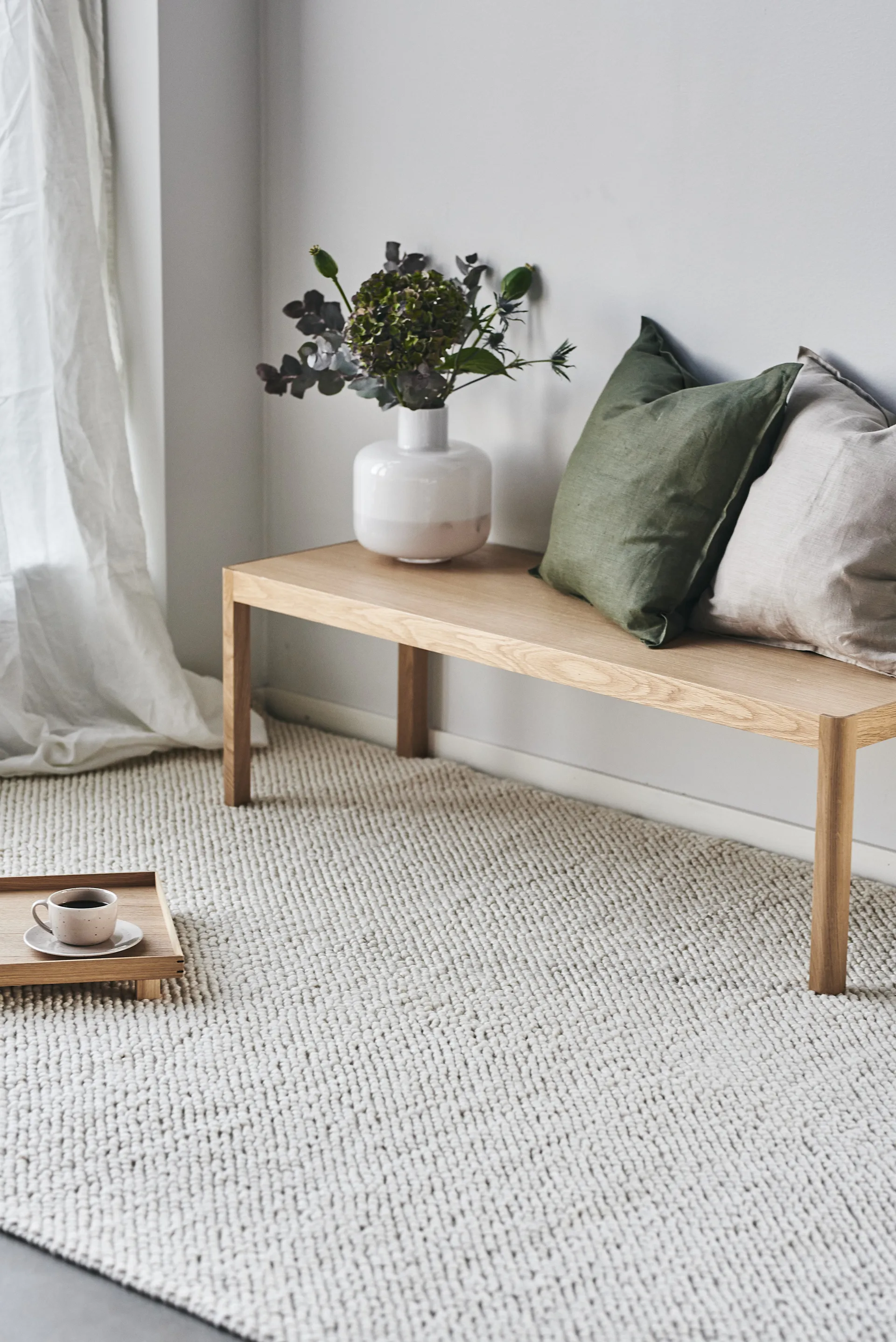 Flock Wollteppich naturweiß, 170x240 cm Scandi Living
