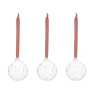 Grace Christbaumkugel mit Schleife, 3er-Pack - Rot - Scandi Living