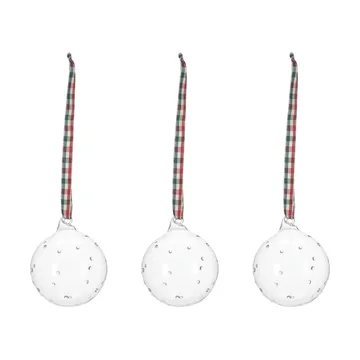 Grace Christbaumkugel mit Schleife, 3er-Pack - Rot - Scandi Living