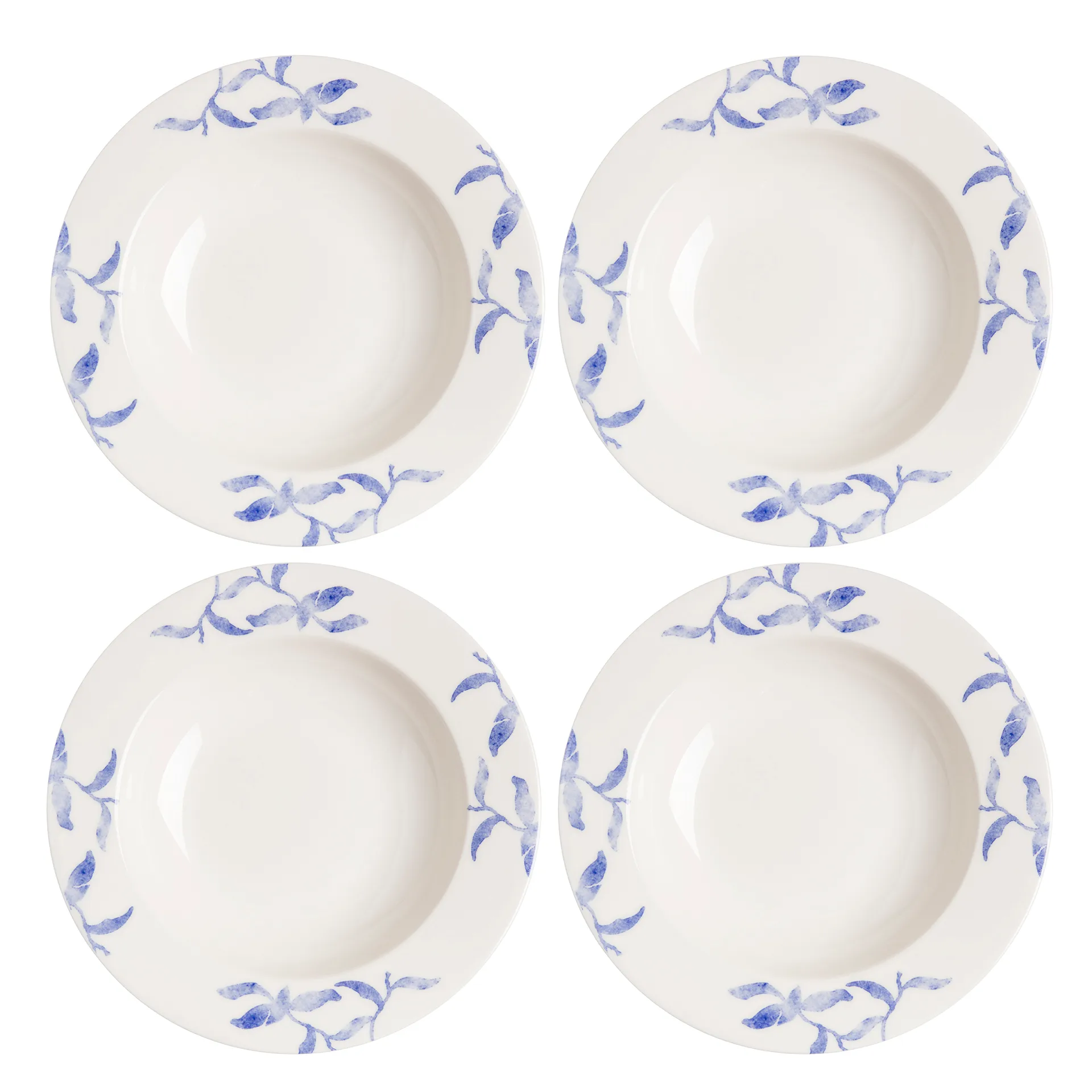 Havspil tiefer Teller 23cm 4er Pack, Blau-weiß Scandi Living