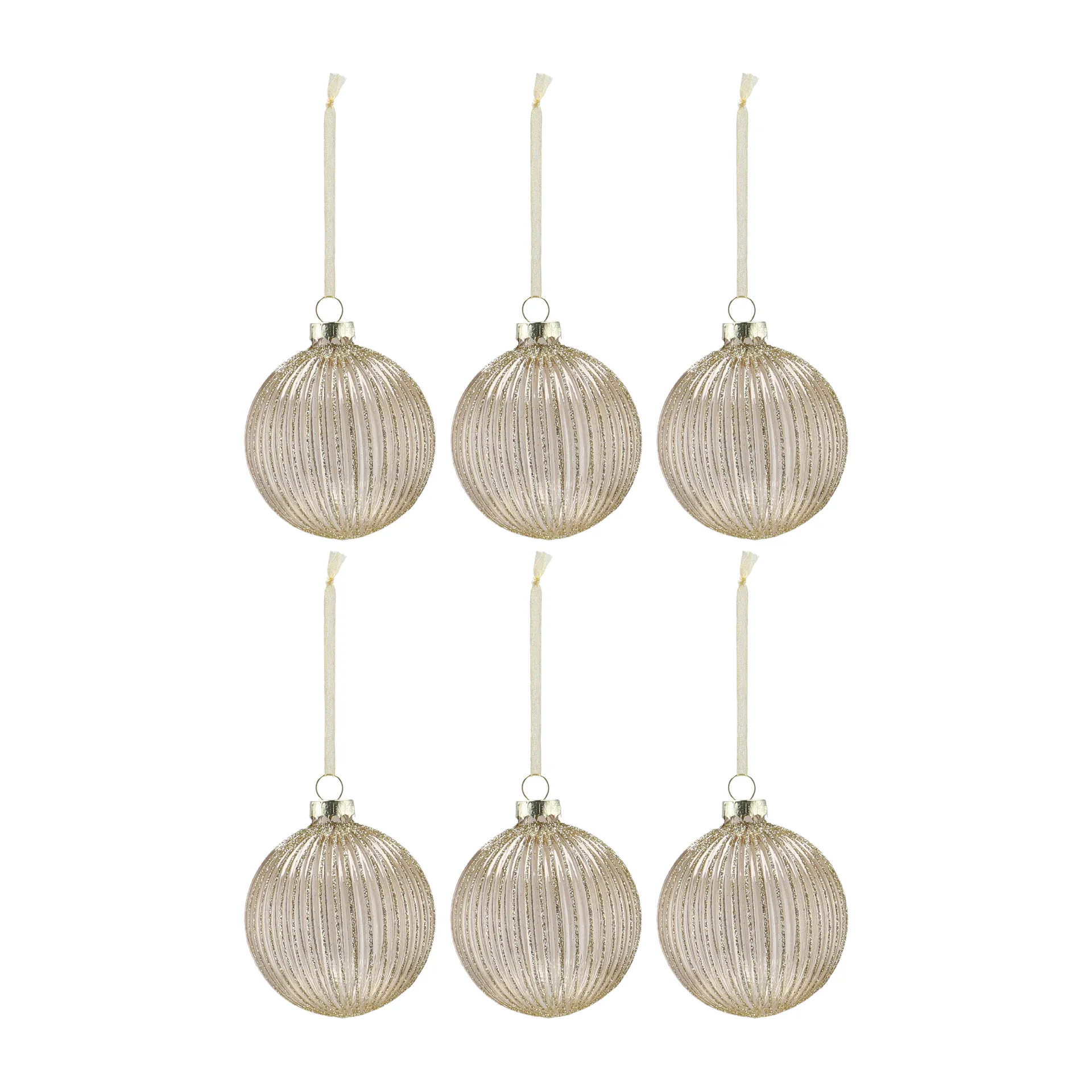 Holiday Weihnachtskugel 6er-Pack, Gold Scandi Living