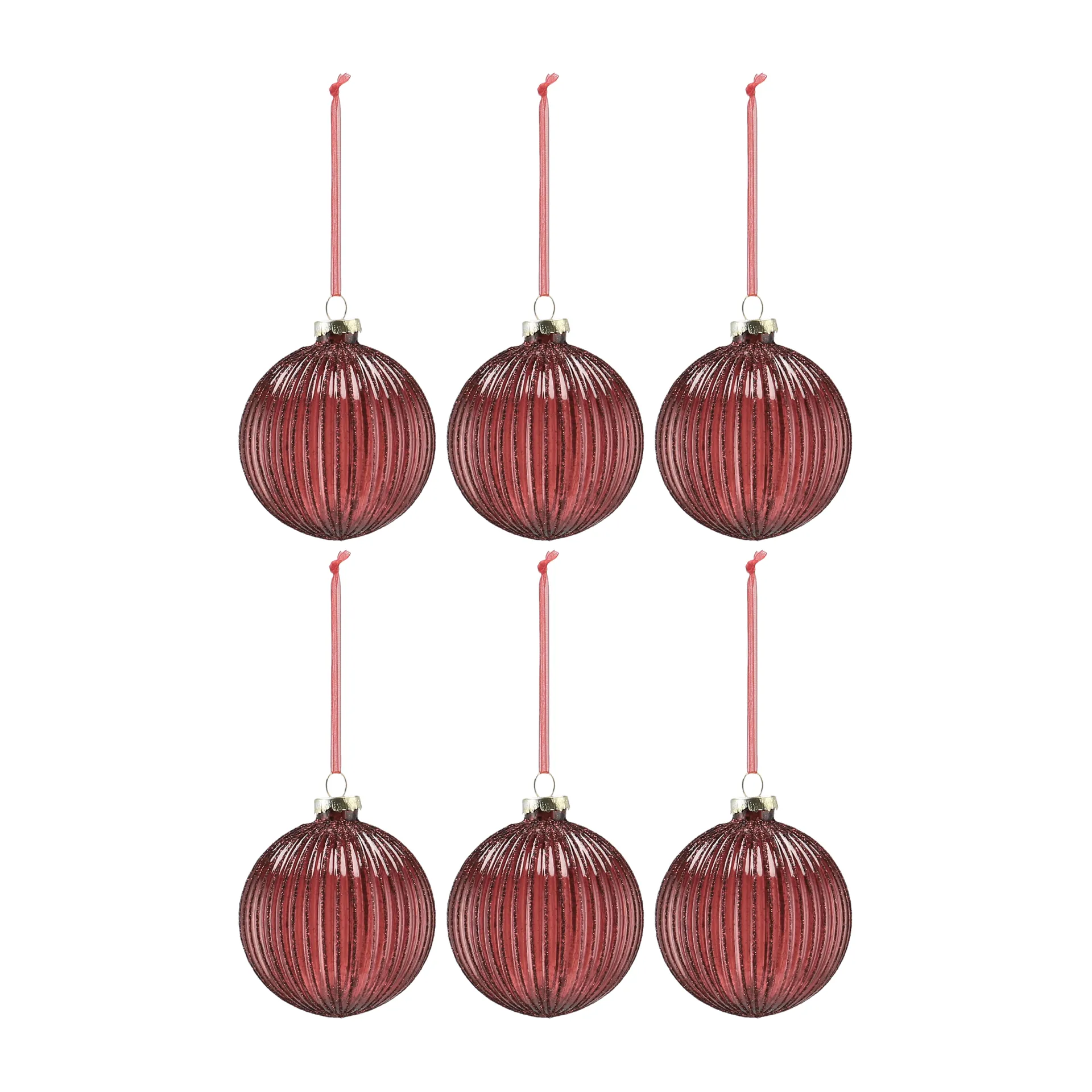 Holiday Weihnachtskugel 6er-Pack, Red Scandi Living