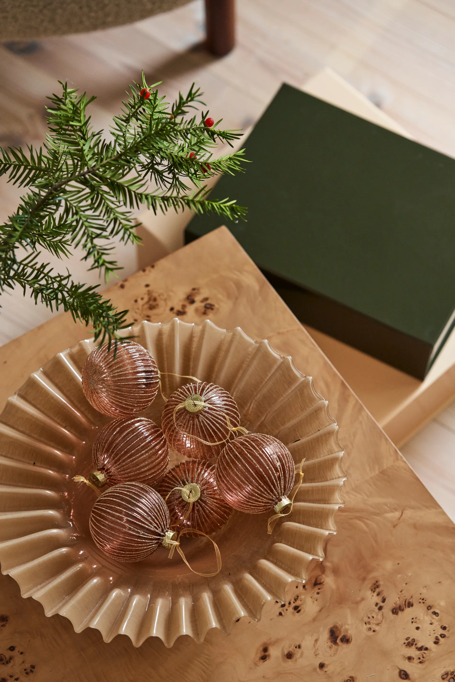 Holiday Weihnachtskugel 6er-Pack, Rose gold Scandi Living