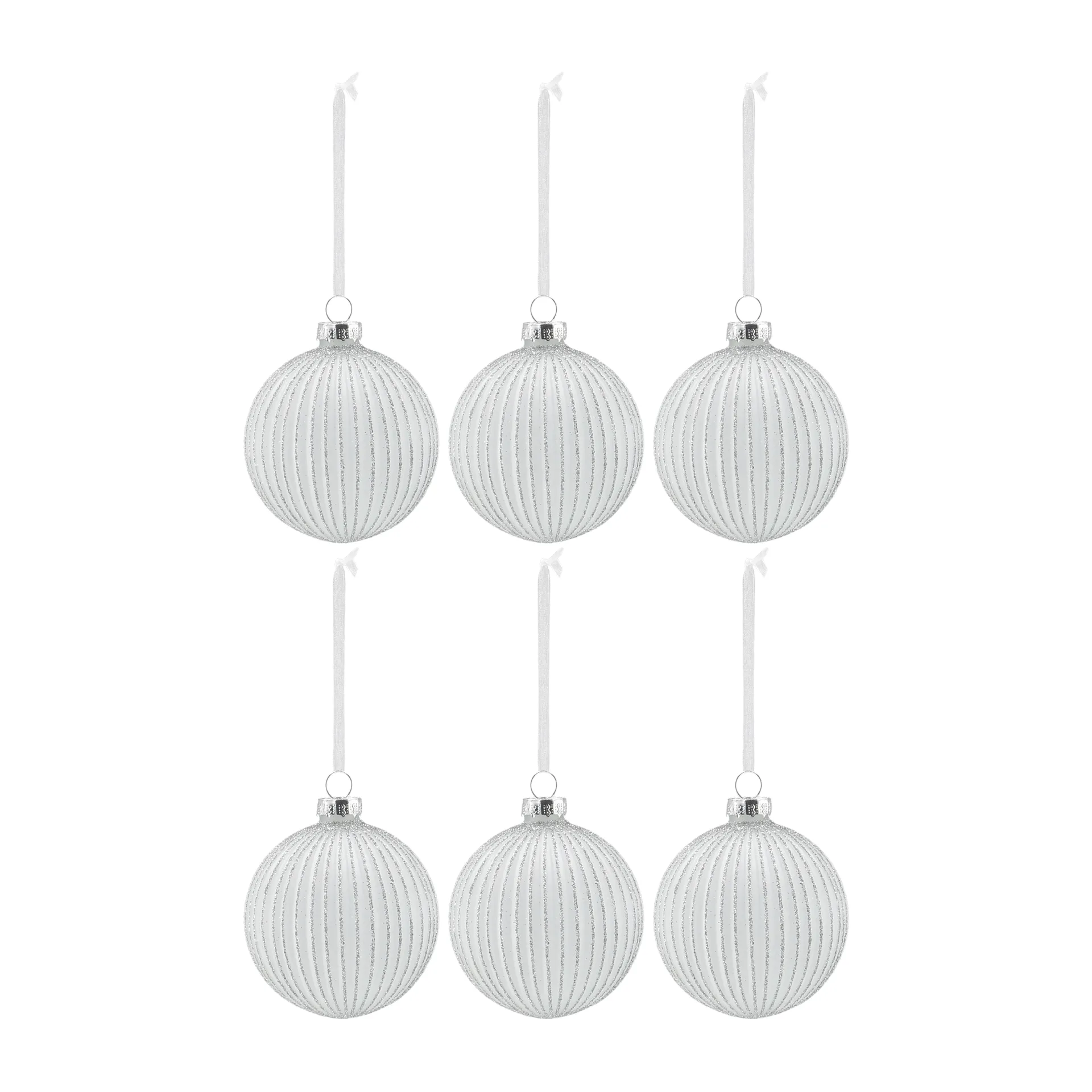 Holiday Weihnachtskugel 6er-Pack, White Scandi Living