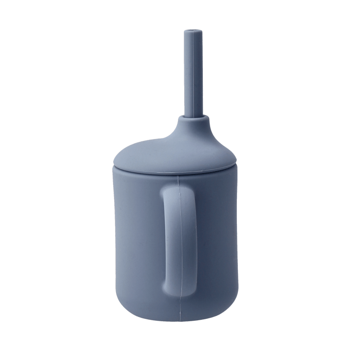 Idun Becher mit Strohhalm Silikon 120 ml, Blue Scandi Living