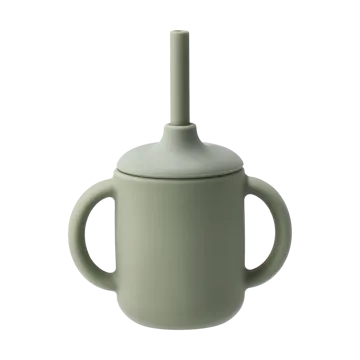 Idun Becher mit Strohhalm Silikon 120 ml - Green - Scandi Living