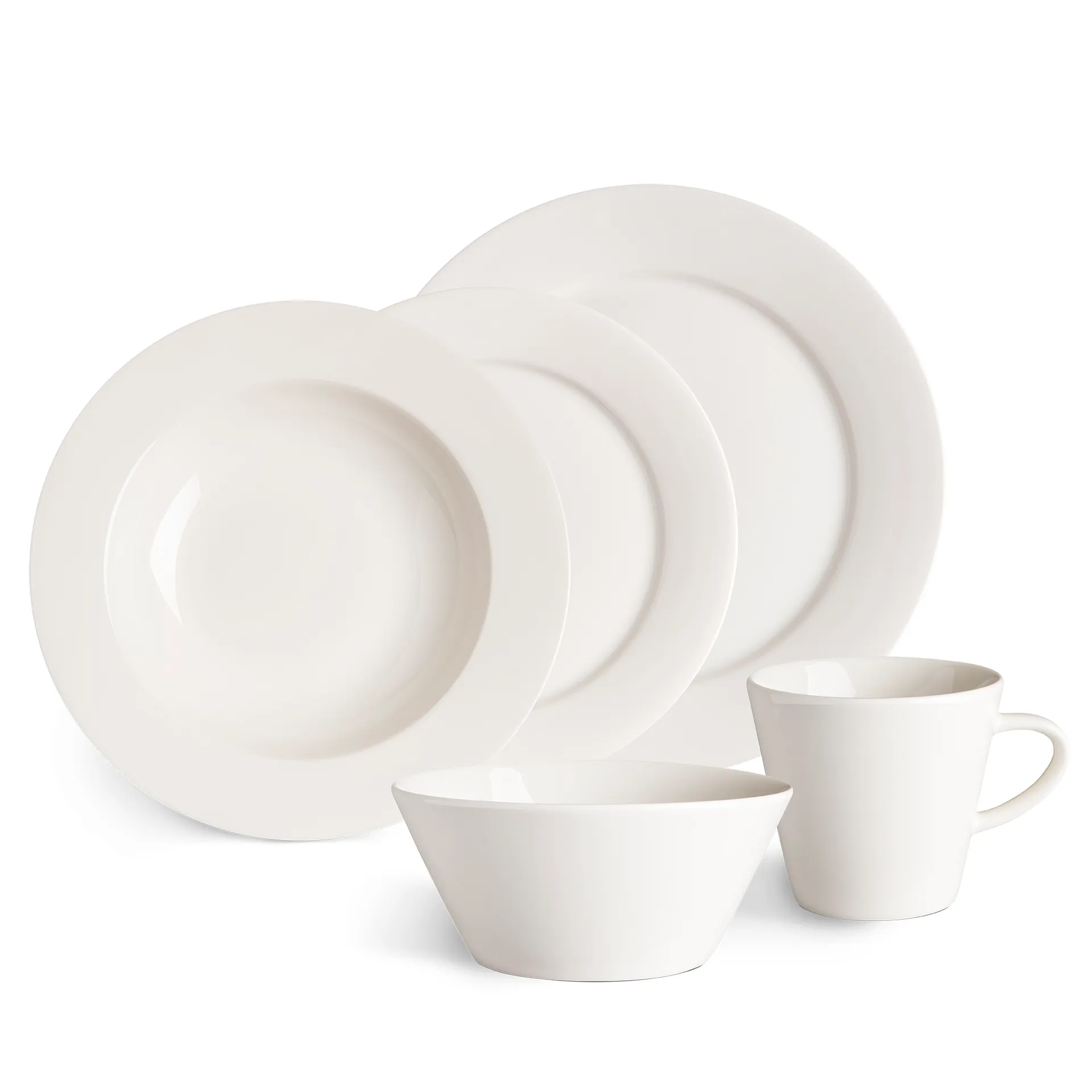 Kalk tiefer Teller 23cm, Weiß Scandi Living