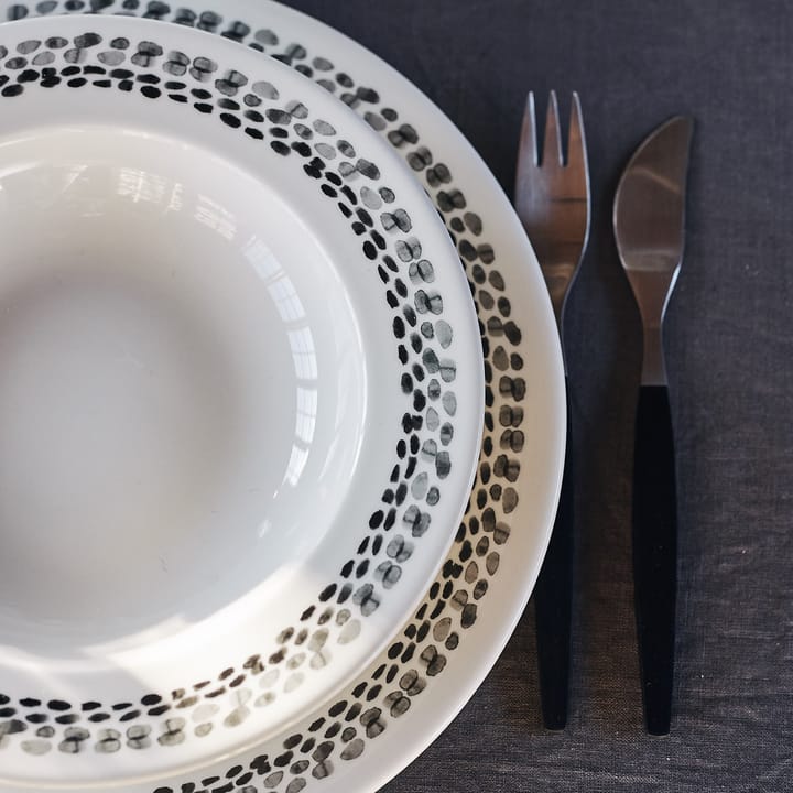 Klappersten Teller 28cm 4er Pack, Schwarz-weiß Scandi Living