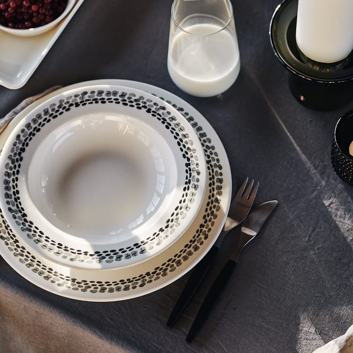 Klappersten Teller 28cm 4er Pack, Schwarz-weiß Scandi Living