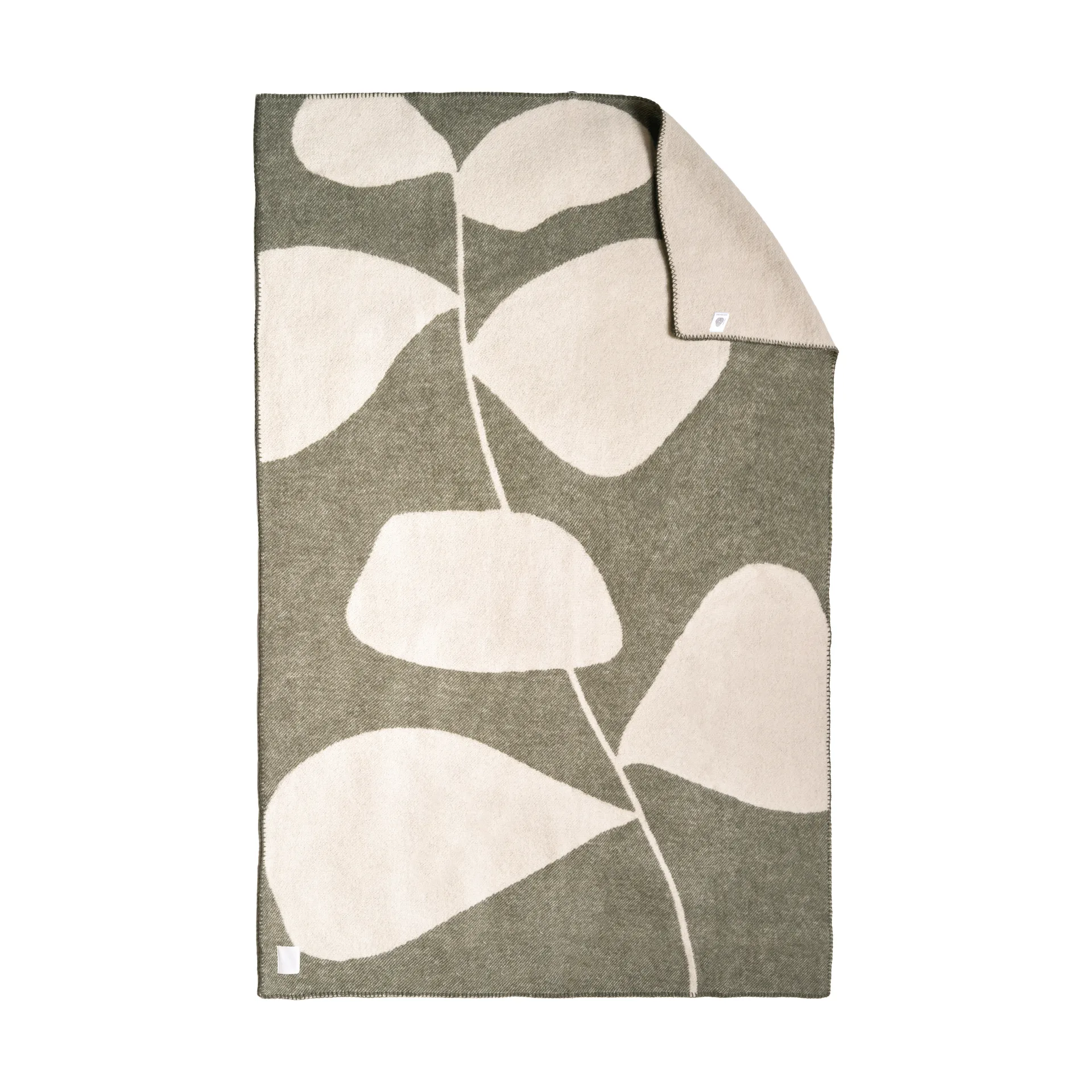 Leaf Wolldecke 130x180 cm, Khaki grün Scandi Living