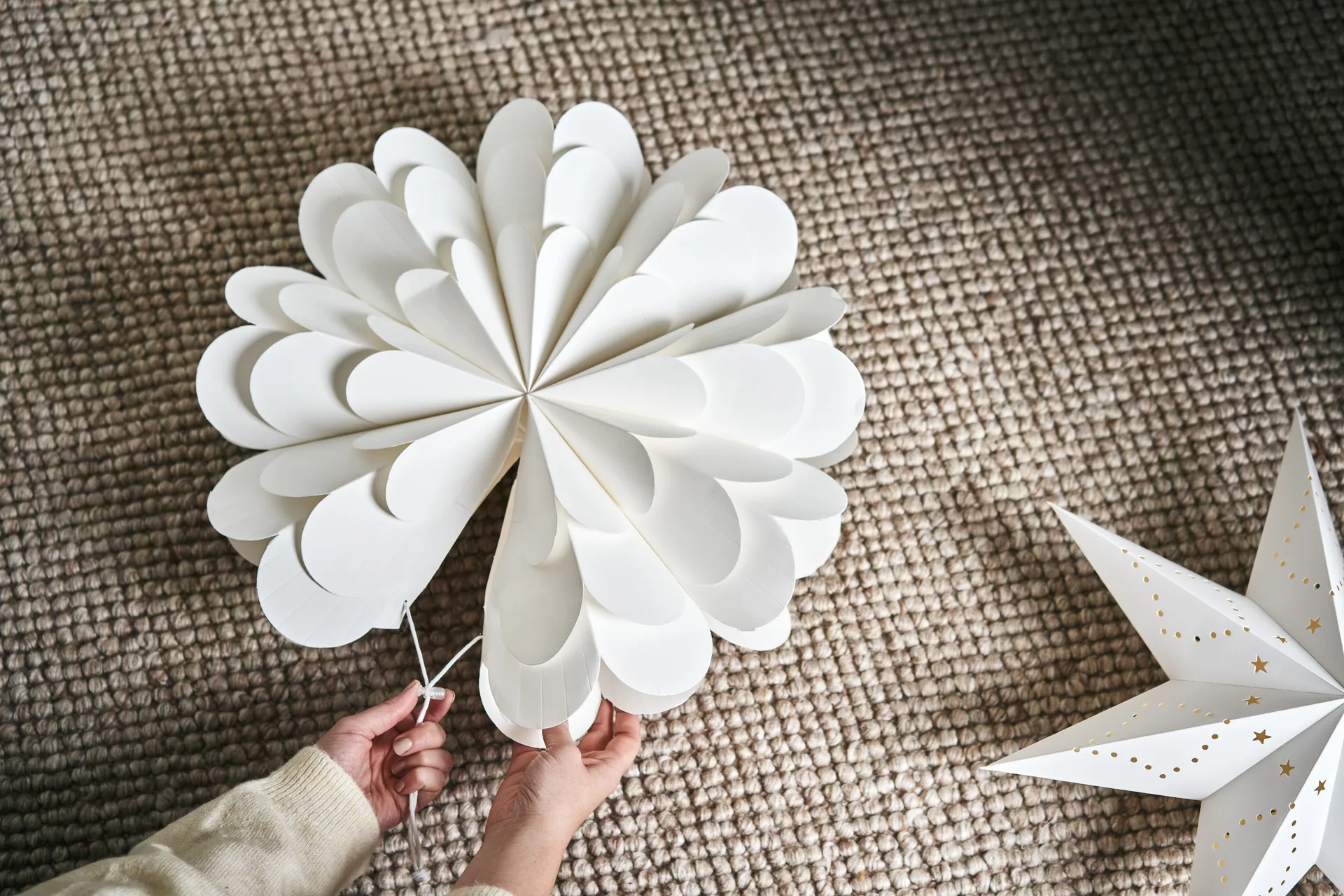 Lucia Weihnachtsstern 45cm, Weiß Scandi Living