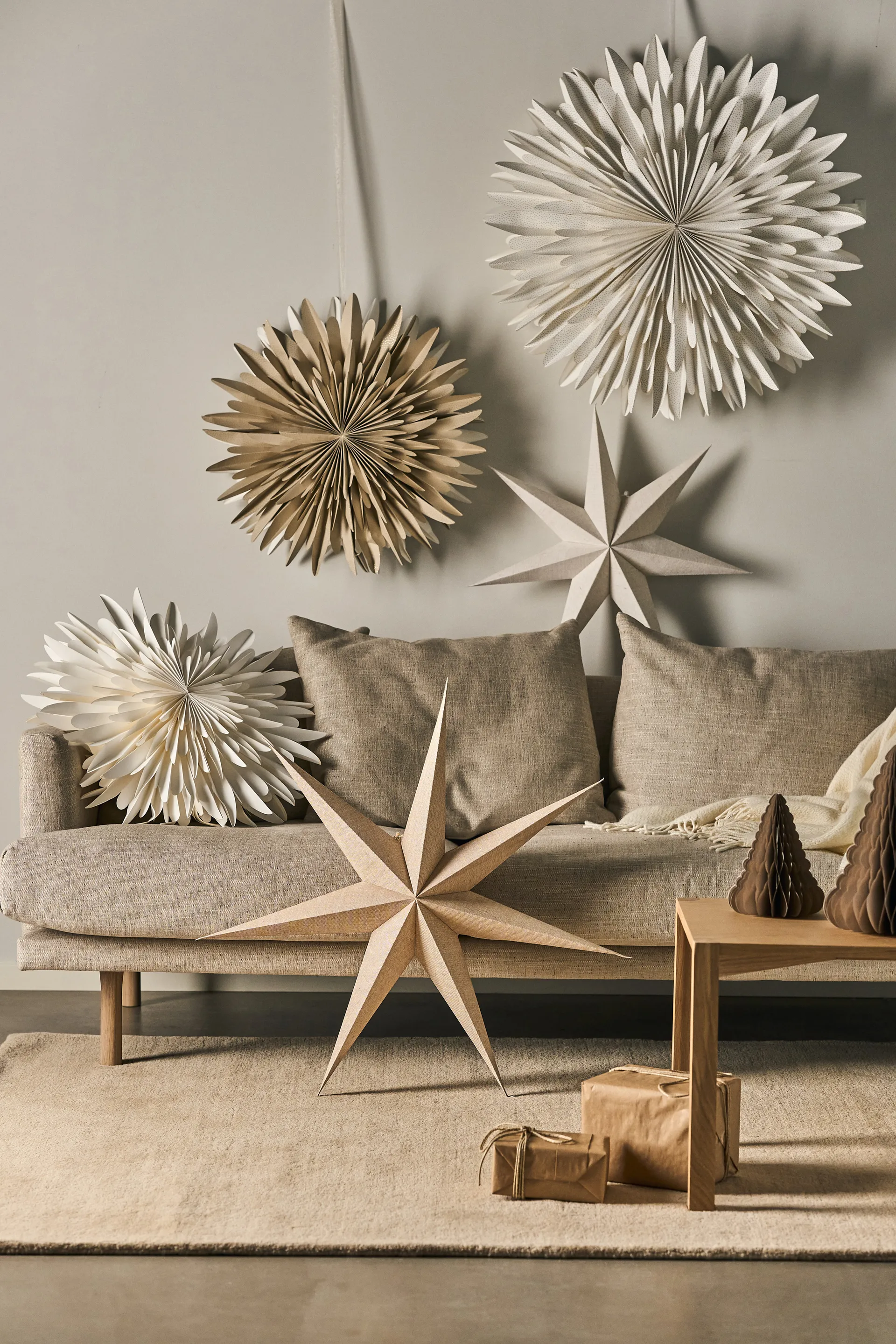 Luna Adventsstern Ø80 cm 2er-Pack - Weiß mit Punkten,  Scandi Living