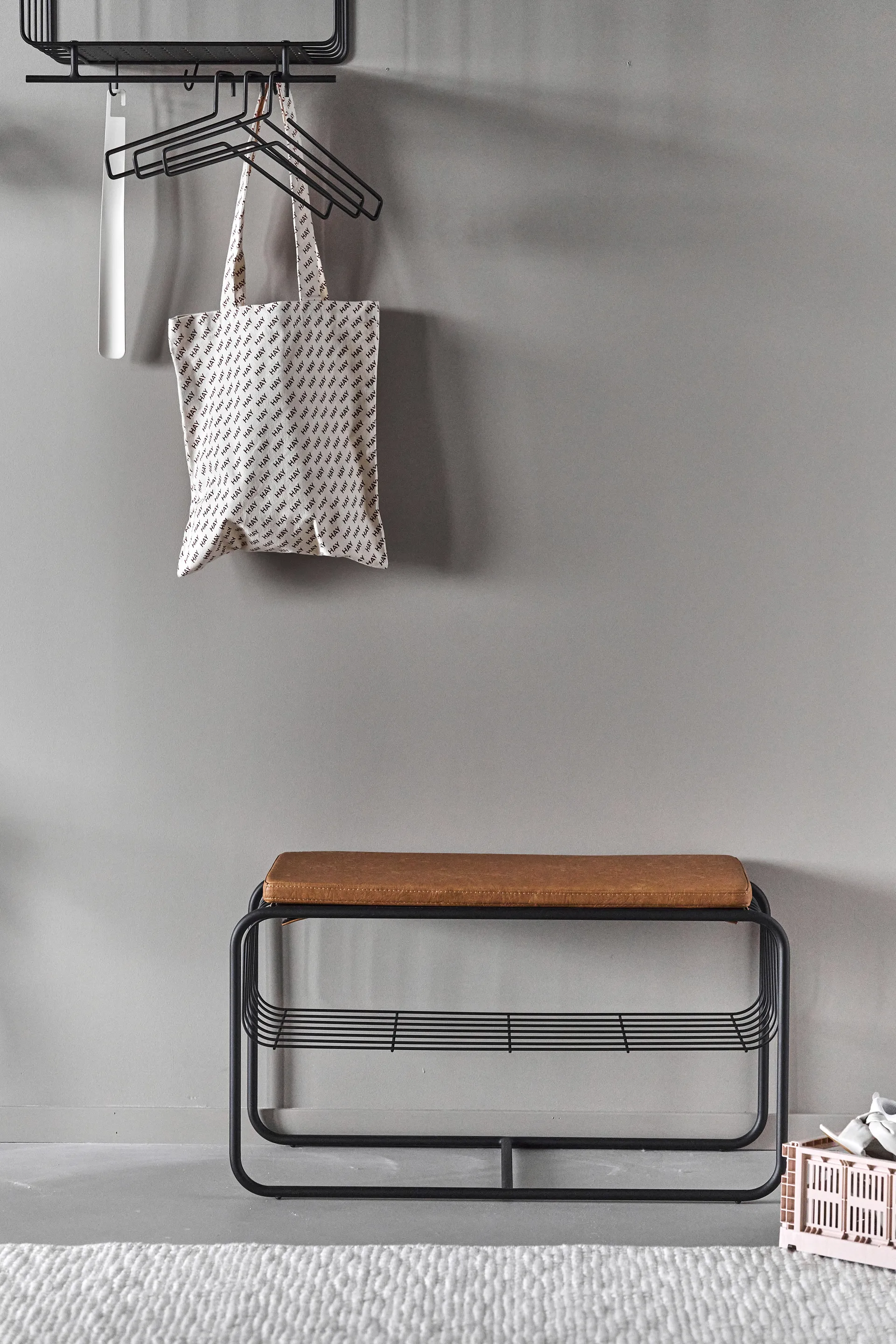 Nod Bank/Schuhablage 80x36c42 cm, Black Scandi Living