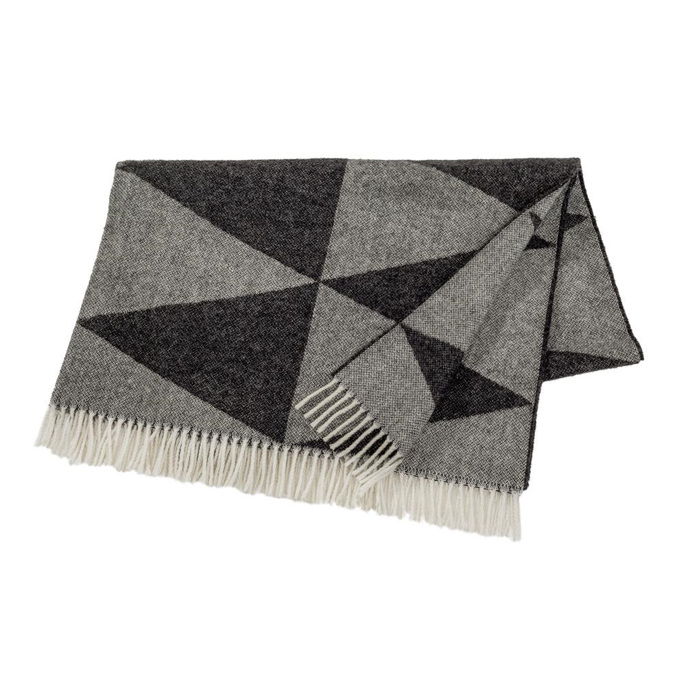 Scandi Living Rime Wolldecke Charcoal | Skandinavisches Design | Wolldecken | Schwarz
