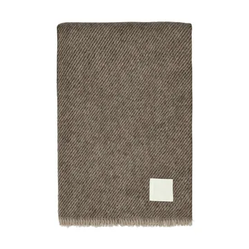 Row gestreiftes Wollplaid - Braun, 120 x 185 cm - Scandi Living