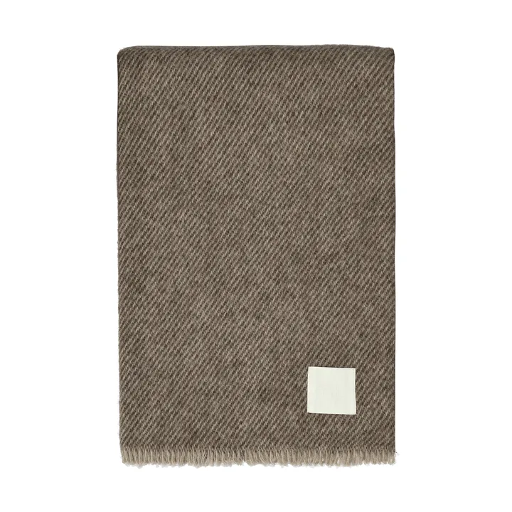 Row gestreiftes Wollplaid - Braun, 120 x 185 cm - Scandi Living