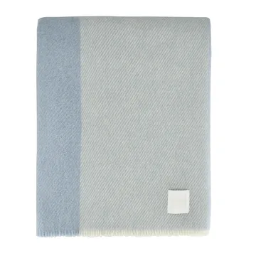 Row gestreiftes Wollplaid - Hellblau, 120 x 185cm - Scandi Living