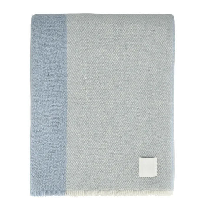 Row gestreiftes Wollplaid - Hellblau, 120 x 185cm - Scandi Living